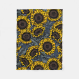 Sunflower field 2 fleece blanket