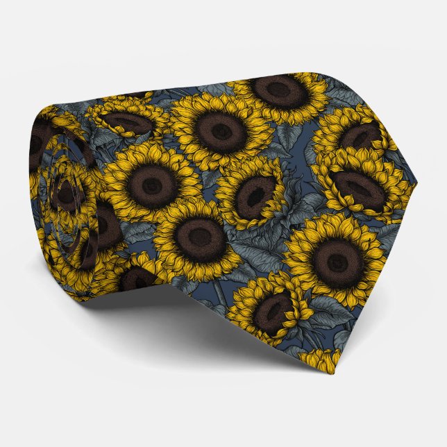 Sunflower field 2 neck tie (Rolled)