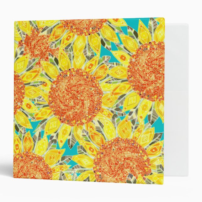 sunflower field 3 ring binder (Front/Inside)