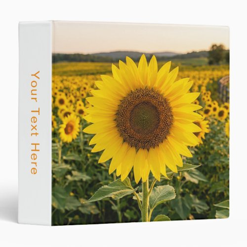 Sunflower Field 3 Ring Binder