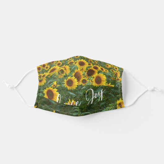 Sunflower Field Choose Joy Quote Adult Cloth Face Mask (Front, Unfolded)