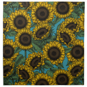 Sunflower field cloth napkin