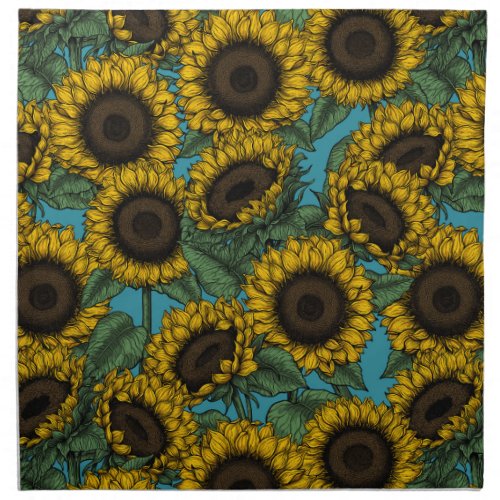 Sunflower field cloth napkin