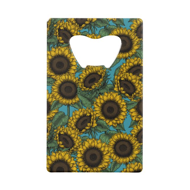 Sunflower field credit card bottle opener (Front)