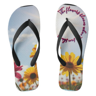 Sunflower Field Digital Art – Inspirational Sunris Flip Flops