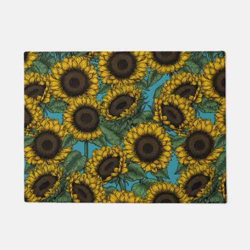 Sunflower field doormat