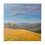 Sunflower Field in Tuscany Ceramic Tile