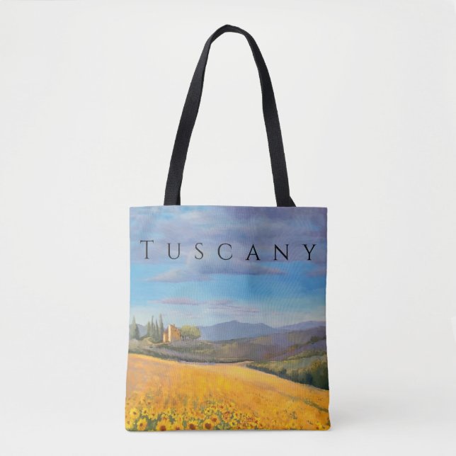 Sunflower Field In Tuscany Tote Bag (Front)