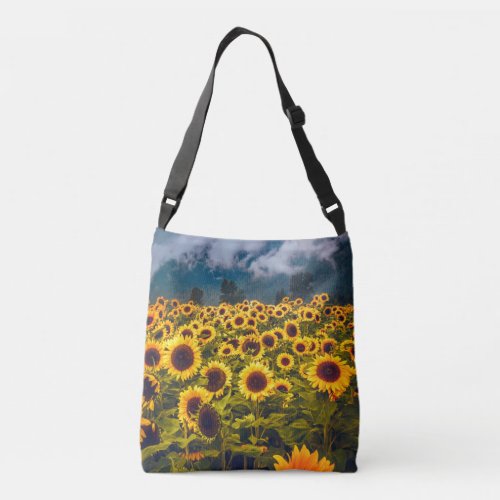 Sunflower Field Landscape Flowers Yellow Crossbody Bag