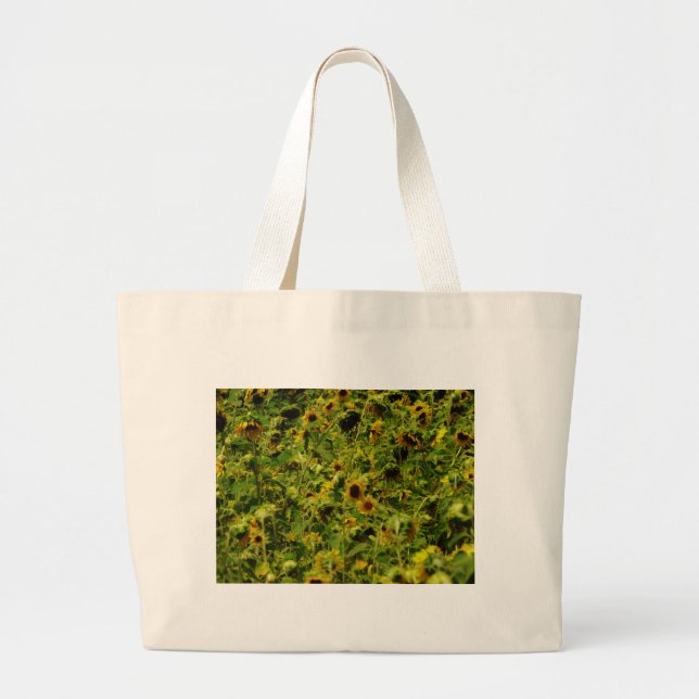 Sunflower field large tote bag (Front)