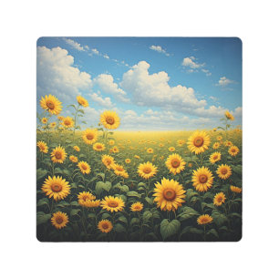 SUNFLOWER FIELD METAL ART