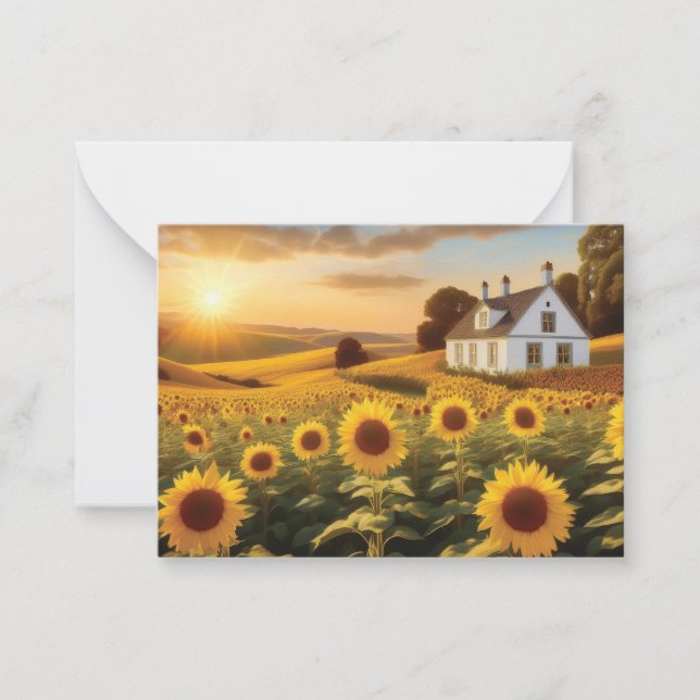 Sunflower Field Note Card (Front)