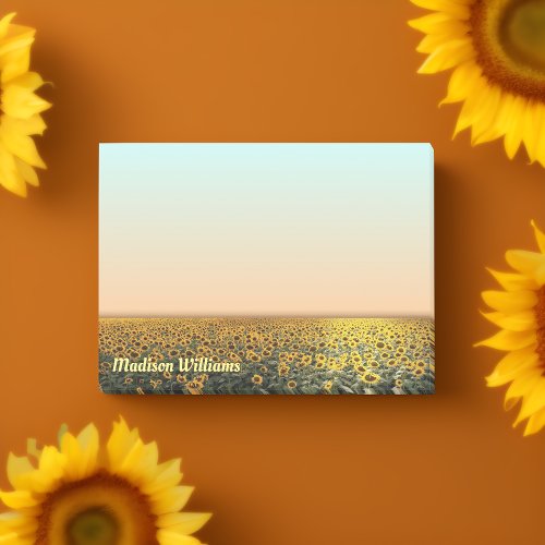 Sunflower Field Notes with Custom Name