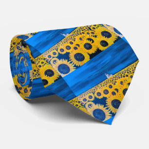 Sunflower Field Painting by Alfred Fox Neck Tie