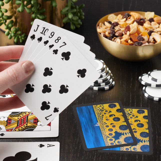 Sunflower Field Painting by Alfred Fox Poker Cards (In Situ)