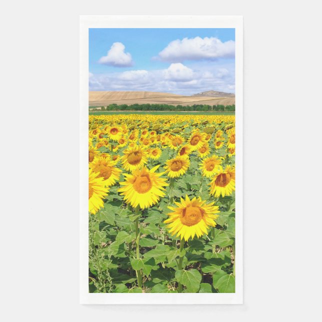 Sunflower field paper guest towels (Front)
