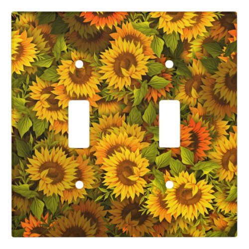 Sunflower Field Pattern Light Switch Cover