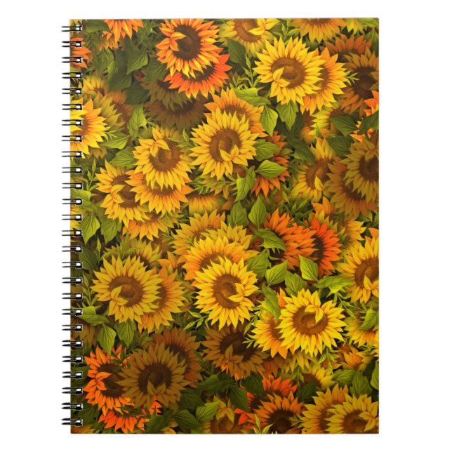 Sunflower Field Pattern Notebook (Front)