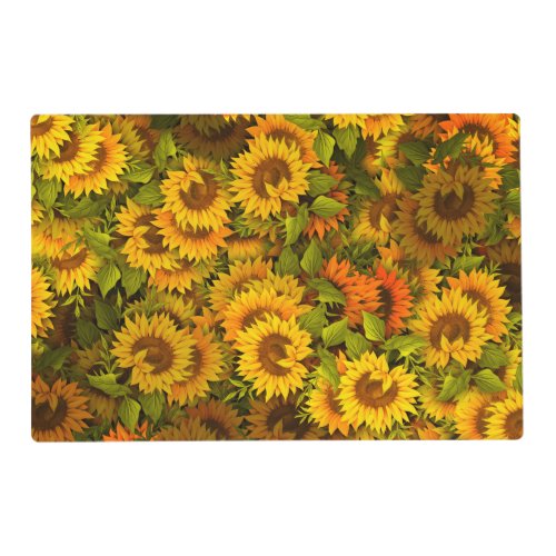 Sunflower Field Pattern Placemat