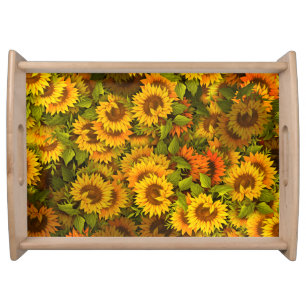 Sunflower Field Pattern Serving Tray