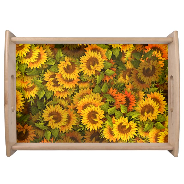 Sunflower Field Pattern Serving Tray (Front)