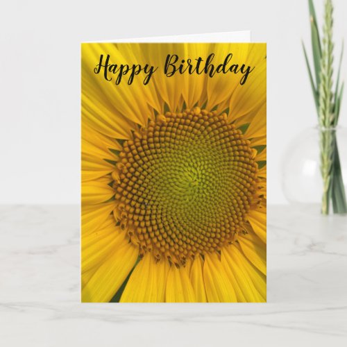 SUNFLOWER FIELD PHOTO HAPPY BIRTHDAY GREETING CARD