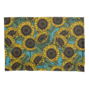 Sunflower field pillow case