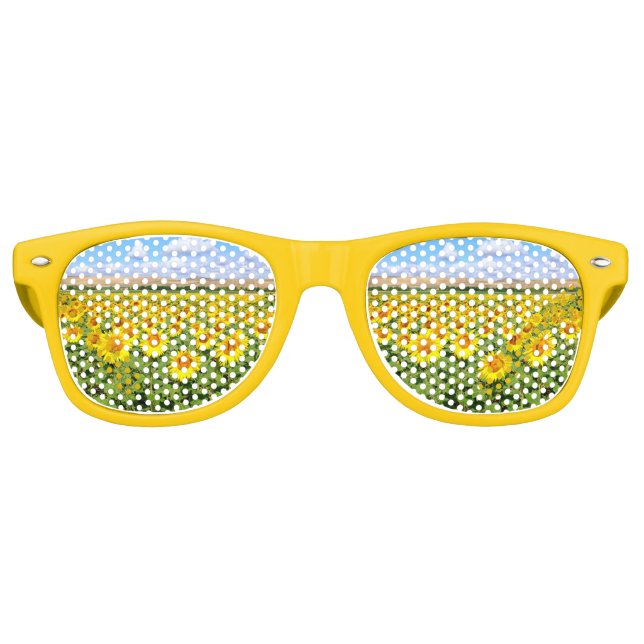 Sunflower field retro sunglasses (Front)
