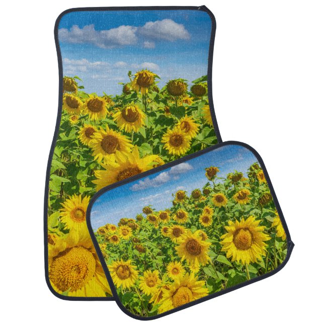 Sunflower field, summer sunny day. car floor mat (Set)