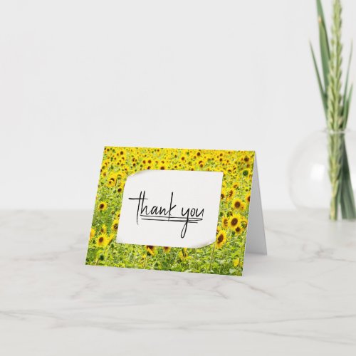 Sunflower Field Thank You  Card