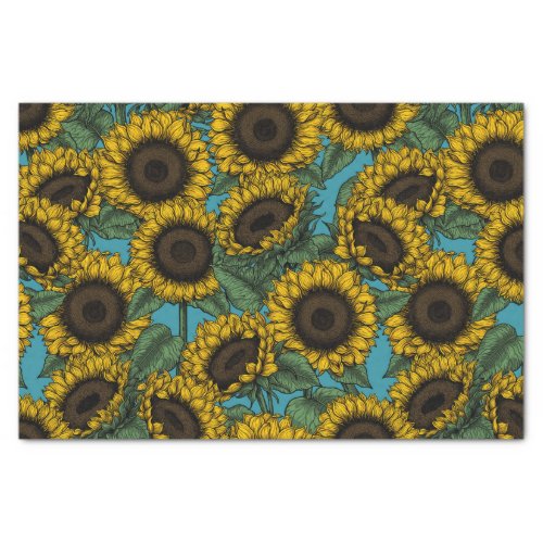 Sunflower field tissue paper