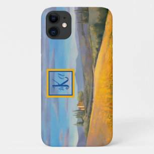 Sunflower Field Tuscany Painting to Monogram iPhone 11 Case