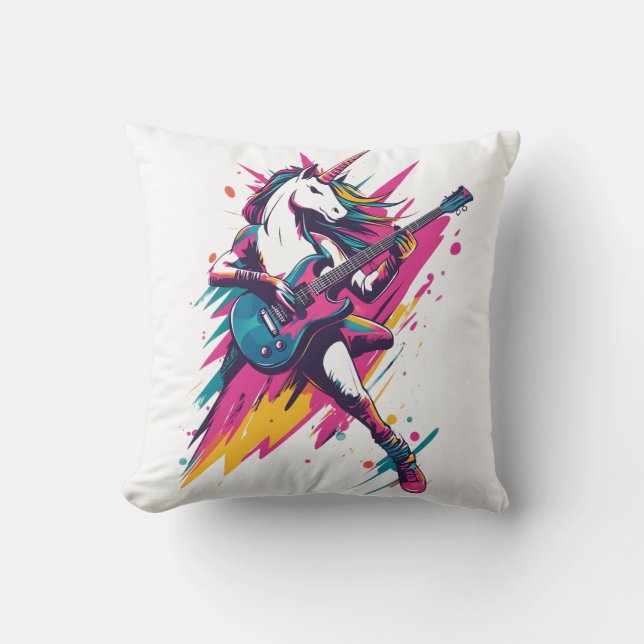 Sunflower Field Unicorn (5) Throw Pillow (Front)