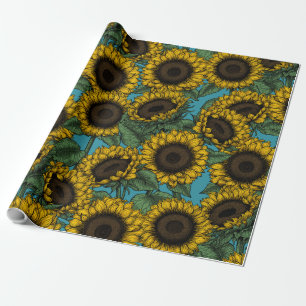 Sunflower field wrapping paper