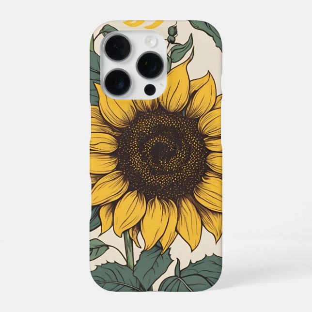 Sunflower Fields: A vibrant Floral Pattern Iphone Case (Back)