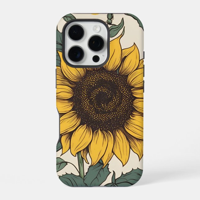 Sunflower Fields: A vibrant Floral Pattern iPhone Case (Back)