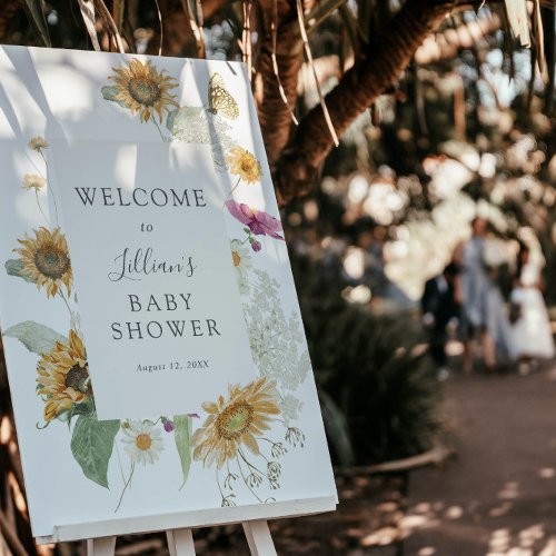 Sunflower Fields Baby Shower Welcome Sign