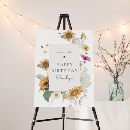 Sunflower Fields Birthday Welcome Sign