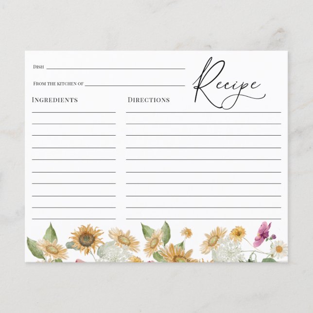 Sunflower Fields Bridal Shower (Front)