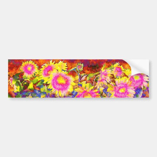 Sunflower Fields Bumper Sticker