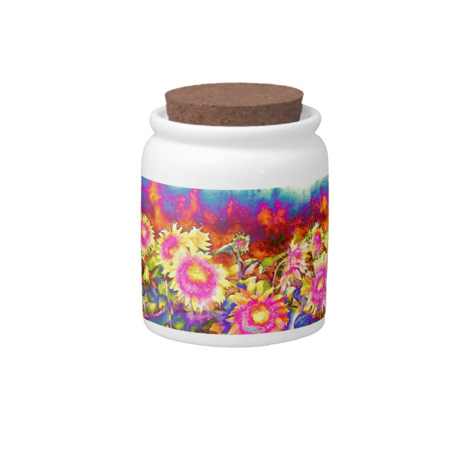 Sunflower Fields Candy Jar (Front)