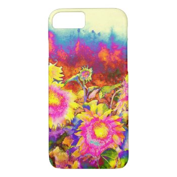 Sunflower Fields Iphone 8/7 Case by flyingswanstudiohc at Zazzle