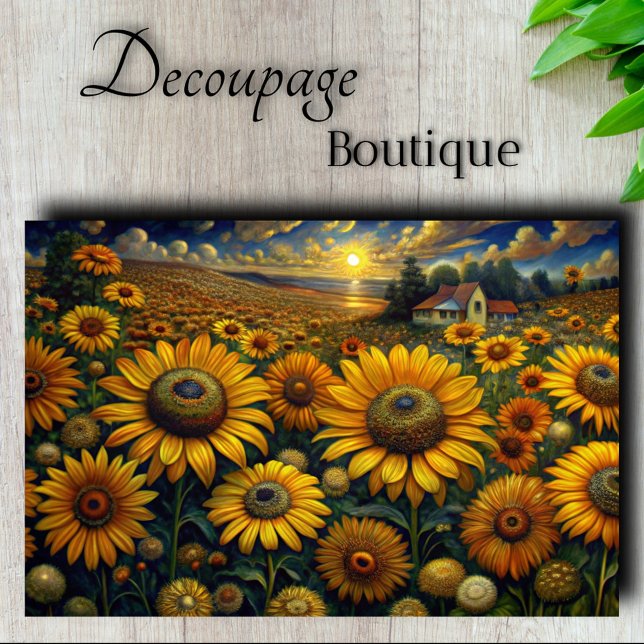 Sunflower Fields Decoupage Tissue Paper (Sunflower Fields Decoupage Tissue Paper)