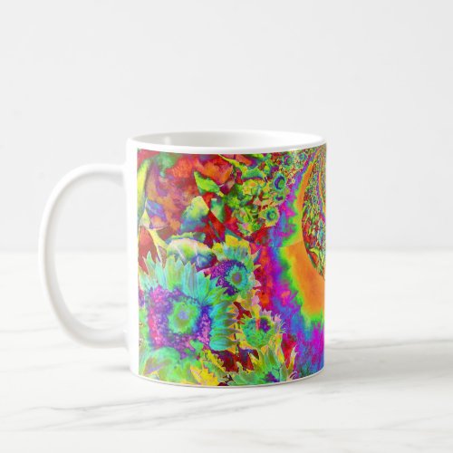 Sunflower Fields Forever _ abstract boho floral Coffee Mug