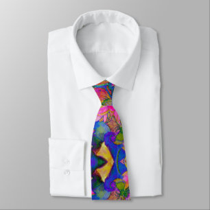 Sunflower fields forever -abstract pink tie