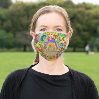Sunflower Fields Forever Adult Cloth Face Mask by Omtastic at Zazzle