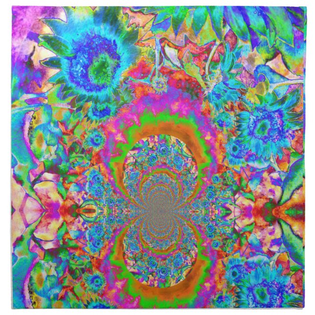 Sunflower Fields Forever - blue Napkin (Front)