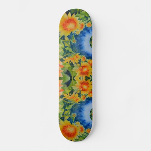 Sunflower fields forever _blue skateboard deck