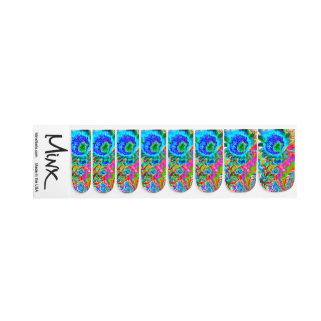 Sunflower fields forever- blue sunflower painting minx nail art (Left Hand)