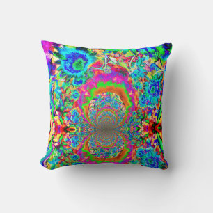 Sunflower fields forever -blue throw pillow